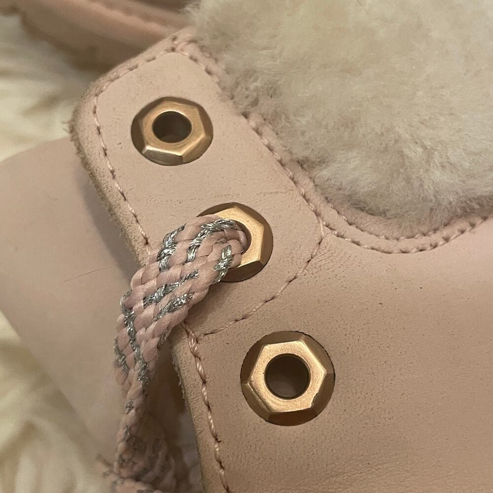 Timberland A2322 Cameo Rose Shearling Boots | Real Sheepskin, Pink Leather, 8 - Picture 4 of 10